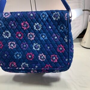 Floral Blue Quilted Shoulder Bag